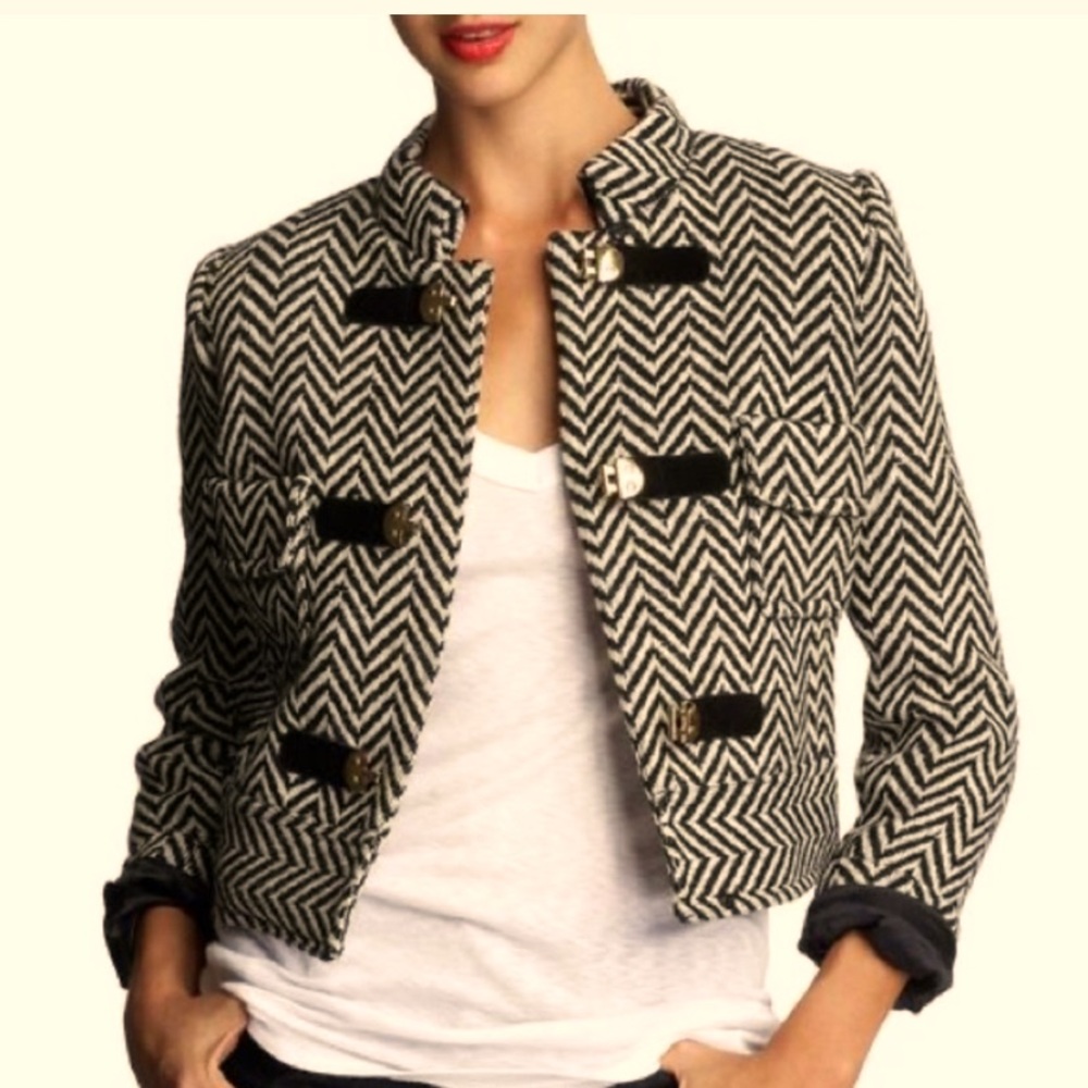 bergdorf milly cropped wool jacket